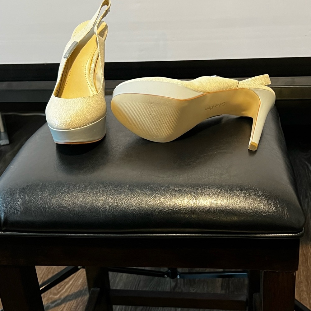Calvin Klein Cream Slingback Heels